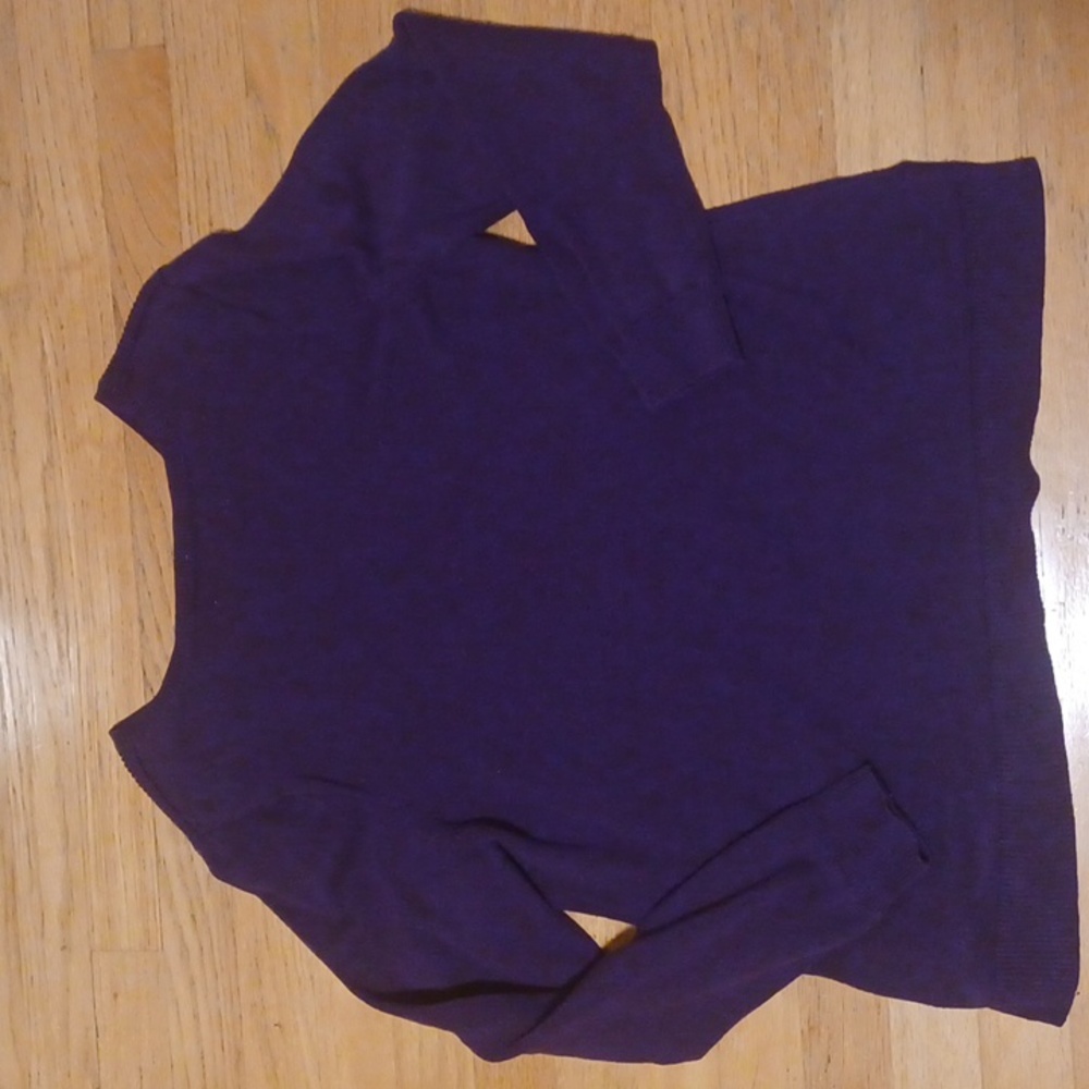 Karen Scott Purple Plum Cotton Lightweight Sweater